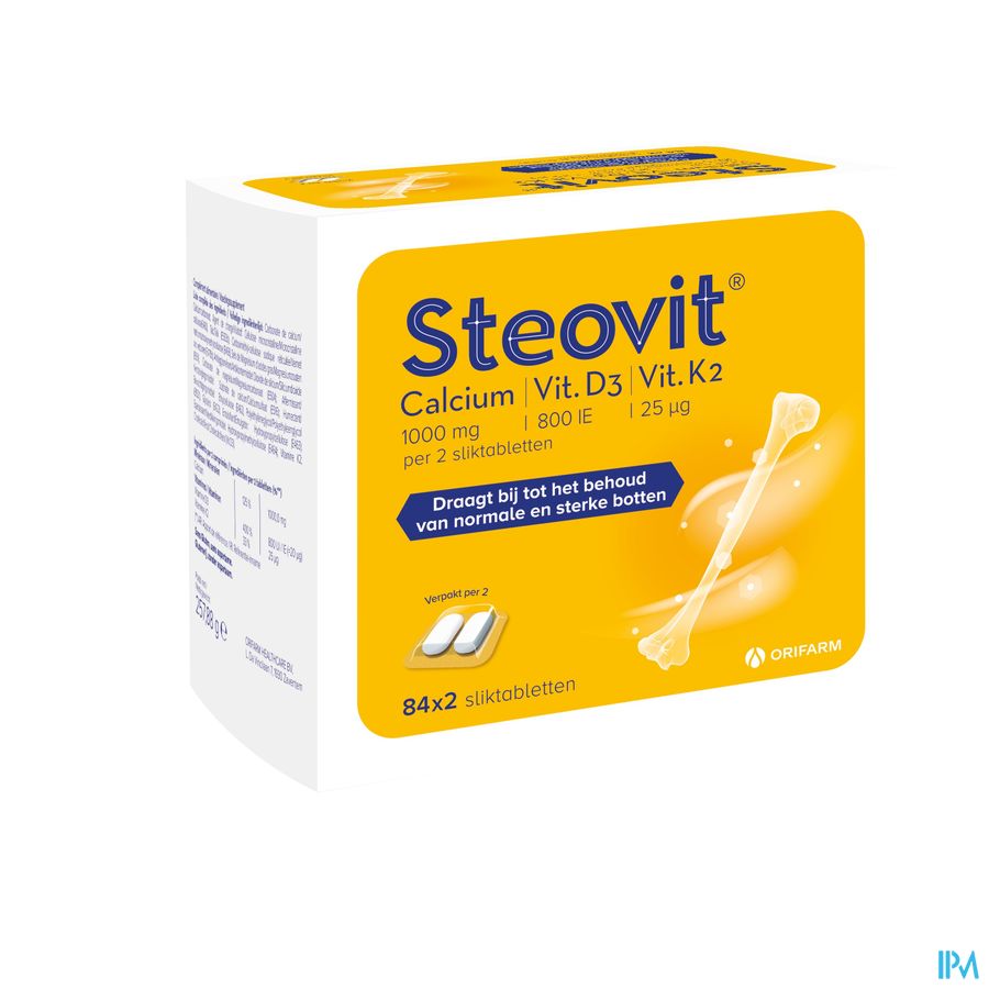 Steovit Calcium/Vitd3/Vit K2 - 1000mg/800IE - 84x2 Tabletten
