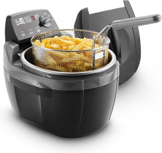 FRITEL Frituurpan - Turbo SF® 4209 - Frietketel met Antistofdeksel - Friteuse voor Olie + Vast Vet - 2-4 pers. Frituurketel - 2300W - 3L - Rond - Retro