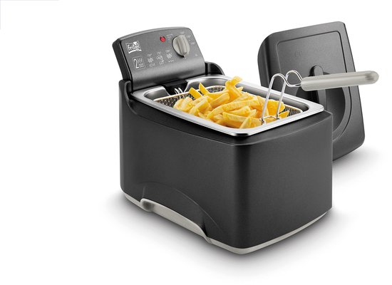 FRITEL Friteuse Turbo SF® 4176 - Frituurpan / Frituurketel - 3L - 2300W - Antistofdeksel - 2 tot 4 Pers. - Olie + Vast Vet - Mat zwart
