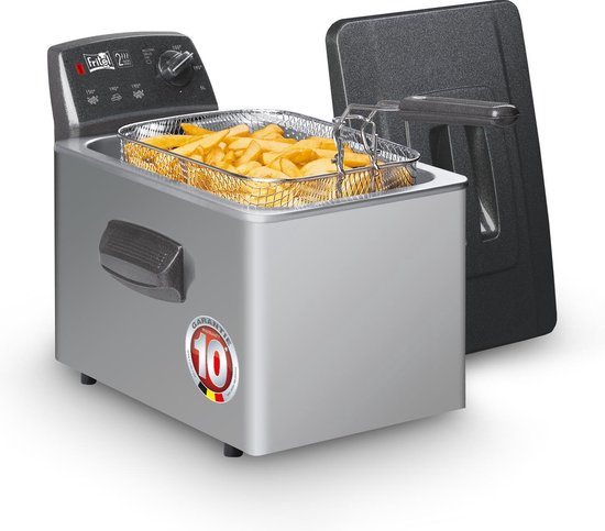 FRITEL Frituurpan - Turbo SF® 4551 - Frietketel met Antistofdeksel - Friteuse voor Olie + Vast Vet - 5 persoons Frituurketel - 3000W - 5L