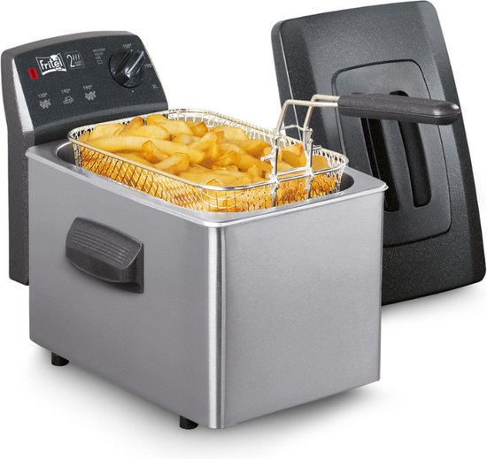 FRITEL Frituurpan - Turbo SF® 4150 - Friteuse met Antistofdeksel - Olie + Vast Vet - 2-4 personen - 2300W - 3 liter - 10 jaar Garantie