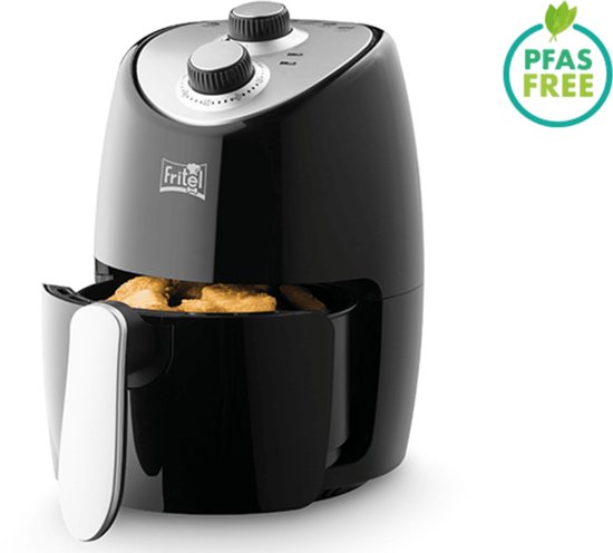 FRITEL Airfryer SnackTastic® 4202 - Mini Airfryer / Compacte Heteluchtfriteuse 2L - 1000W - Voor 1-2 Personen - Kleine Airfryer voor Studenten & Singles - PFAS-vrij - Zwart