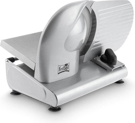 FRITEL Snijmachine SL 3855 Twin - Allessnijder / Broodsnijder / Vleessnijder -0-15mm - Ø 22cm - 150W - Gekarteld & Glad mes - Schuine slede 15°