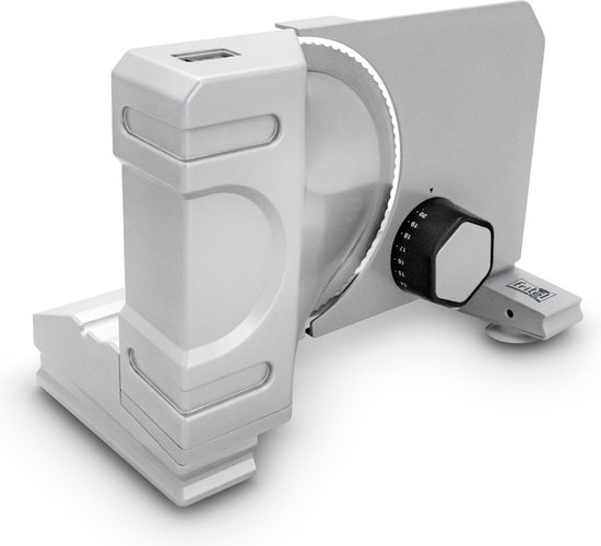FRITEL Snijmachine SL 3710 - Allessnijder / Broodsnijder / Vleessnijder - 0-20mm - Ø 19cm - 150W - Universeel mes - Schuine slede 15°