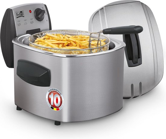 Fritel FR 1480 - 4 l - 3000 W - Inox Ronde Friteuse met Koude Zone