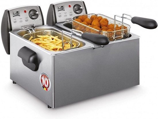 Fritel FR 1850 DUO - 2 X 3 l - Inox - 2 X 2200 W - Friteuse met Koude Zone