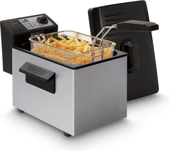 FRITEL Frituurpan - A101 - Friteuse met Antistofdeksel - Koude Zone - 2-4 Personen - 2000W - 3 liter
