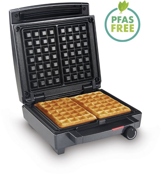 FRITEL Wafelijzer - WA 1451 - PFAS vrij - 4x7 Wafel - Traditionele Belgische Wafels XXL - Verticale opberging - Wafelbakijzer met Vaste Platen - 1400W