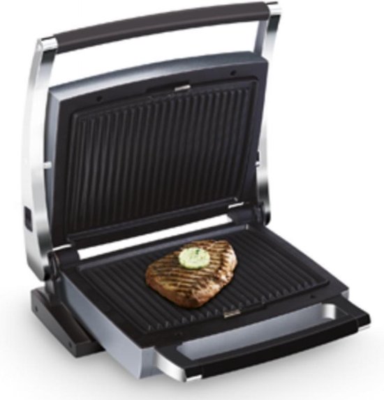 FRITEL CW 2428 - Combi grill / Grilltoestel - Antiaanbak - BBQ functie (180°) - Zwart / Zilver