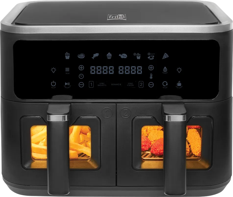 FRITEL Airfryer SnackTastic® 8480 DUO - Dubbele Airfryer met 2 Manden - Heteluchtfriteuse 2x4
