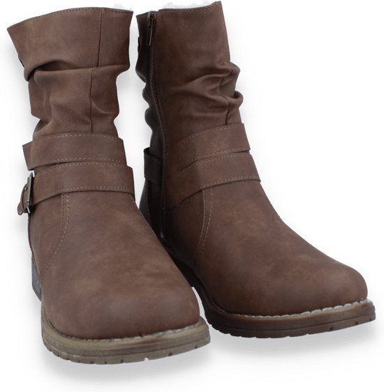 Bridge Dames Enkellaars | Cognac | Maat: 42