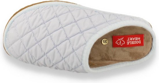 Double Heart Dames Pantoffel | Blauw | Maat: 35