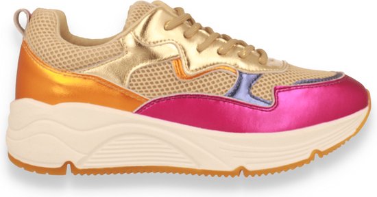 Mode-Mania Dames Sneaker Fuxia/Gold FUSHIA 42