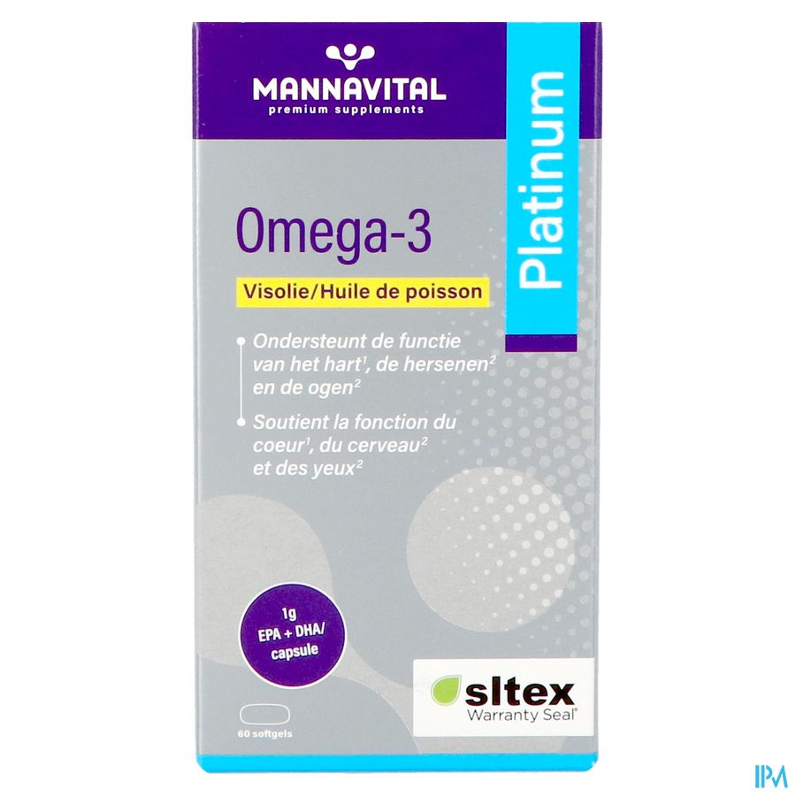 MannaVital Omega-3 Visolie - 60 Softgels