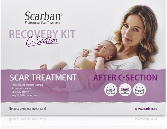 Scarban C-section siliconenpleister | bij litteken na keizersnede | vermindert littekens en littekenklachten | litteken pleister