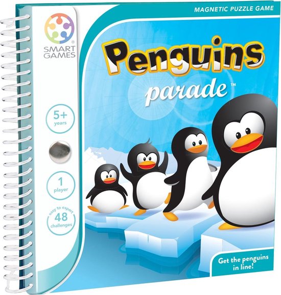 SmartGames - Penguins Parade - magnetisch reisspel met 48 opdrachten - Vier pinguïns op één rij