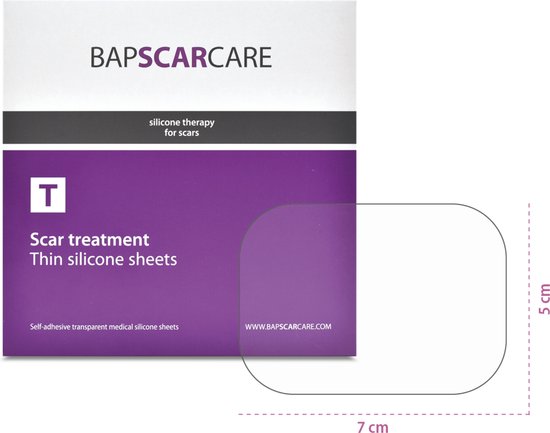 Bap Scar Care T Zelfklevend Siliconenverband Dun Transparant - 5x7cm - 10 Stuks