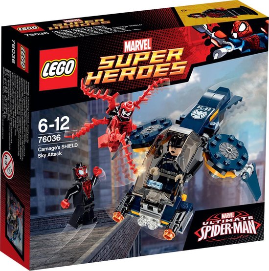 Lego Super Heroes 76036 L'Attaque Aérienne de Carnage Contre Le Shield