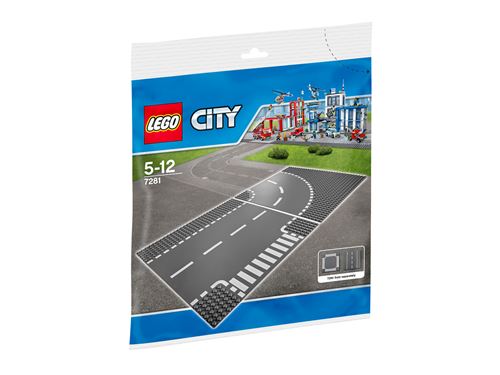 LEGO City 7281 - T-stuk en gebogen wegplaten