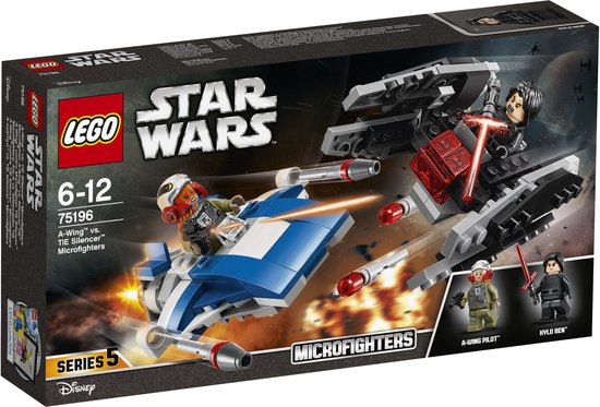 LEGO Star Wars A-wing vs. TIE Silencer microfighters 75196