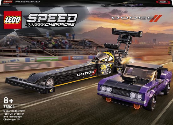 LEGO Speed Champions Mopar Dodge//SRT Top Fuel Dragster en 1970 Dodge Challenger T/A 76904