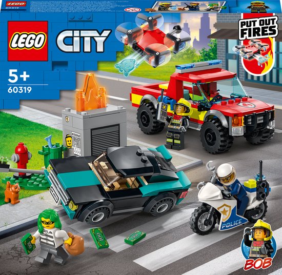 LEGO 60319 BRANDWEER & POLITIE ACHTERVOLGING LE SAUVETAGE