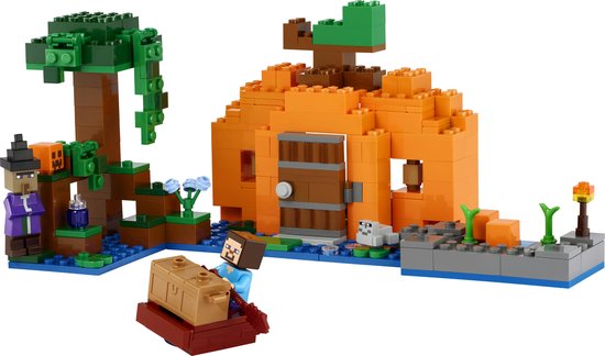 LEGO Minecraft De pompoenboerderij Speelgoed Boerderij Huis Halloween Set met Minifiguren - 21248