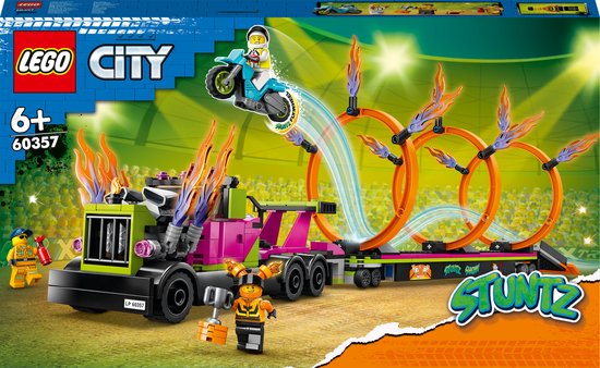 LEGO City - Stunttruck&Ring of Fire-uitdaging constructiespeelgoed 60357