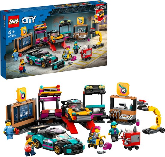 LEGO 60389 City Garage voor aanpasbare auto's, Bouwbare Autowerkplaats voor Kinderen