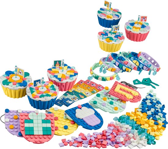 LEGO 41806 DOTS Ultieme feestset met Cupcakes, Armbandjes en Slingers om te Knutselen