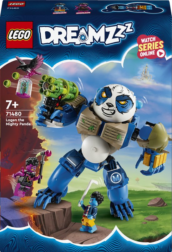 LEGO® DREAMZzz™ Logan de machtige panda speelgoed met minifiguren, herbouwbare dierenspeelset voor jongens en meisjes, cadeau voor kinderen vanaf 7 jaar 71480