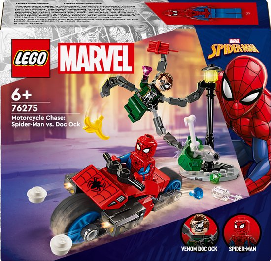 Lego Super Heroes 76275 Motorachtervol- ging Spider-man vs. Doc Ock