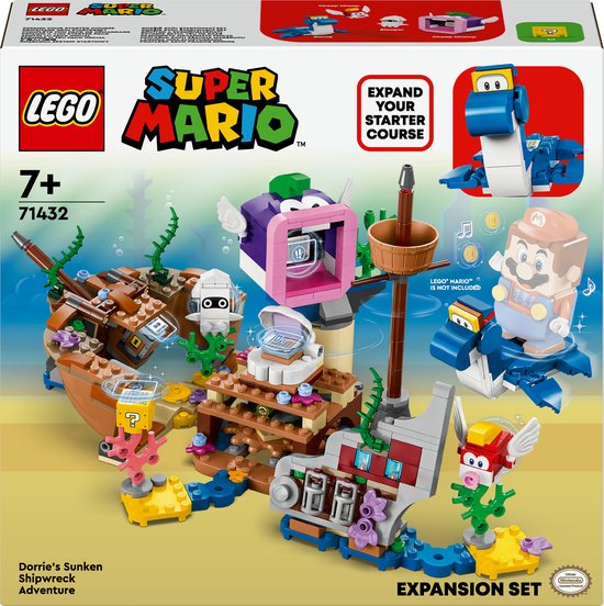 LEGO® Super Mario™ 71432 Verzonken wrak avontuur uitbreidingsset met Dorrie