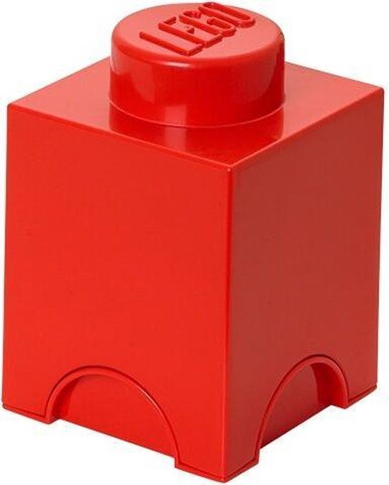 Lego - Opbergbox Brick 1 Vierkant - Polypropyleen - Rood