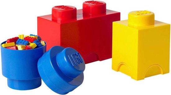 Opbergbox Brick Set van 3, Multi - LEGO