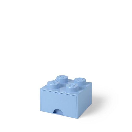 Opbergsteen met 4 noppen en 1 lade - lichtblauw