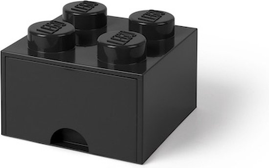 LEGO Iconic Bureaulade Brick 4 Zwart 16x16x11.5 cm