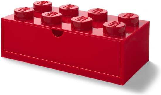 Bureaulade met 8 noppen - rood