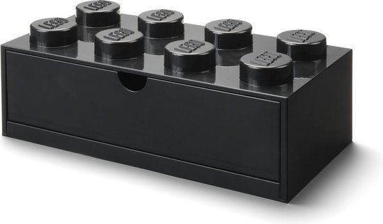 LEGO Iconic Bureaulade Brick 8 Zwart 32x16x11.5 cm
