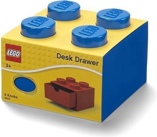 Bureaulade met 4 noppen - blauw