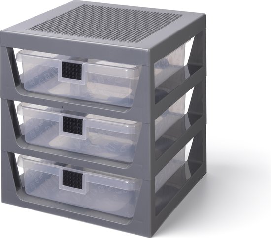 Opbergrek met 3 lades - grijs