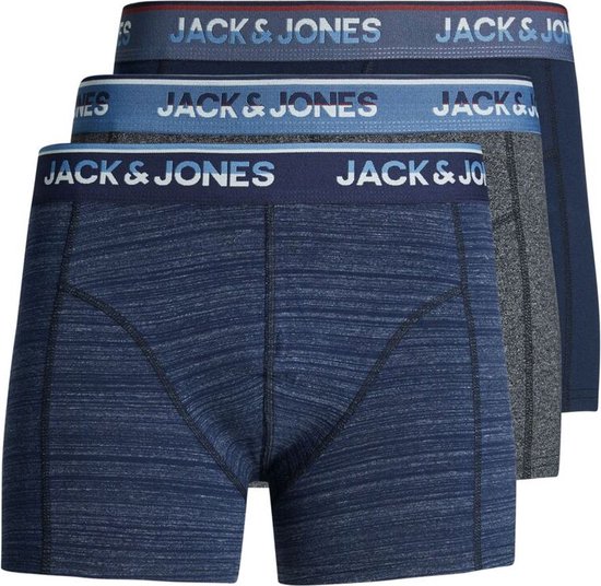 Jack & Jones Jack&Jones Curtis Melange Trunks 3-Pack Navy Blazer BLAUW M