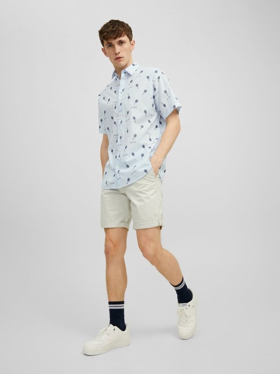 Jack & Jones Jack&Jones Aloha Aop Shirt SS Cashmere Blue BLAUW M