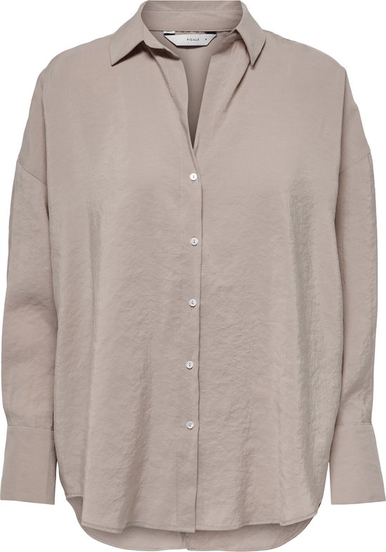 Only Onlzazima L/s Loose Shirt Silver Mink BEIGE M