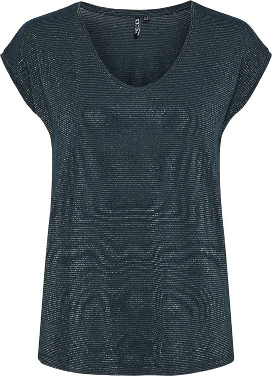 PIECES - PCBILLO TEE LUREX STRIPES JRS NOOS BC - Dames - T-shirts