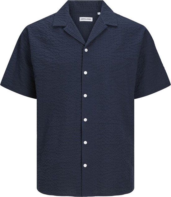 Jack & Jones Jack&Jones Jjaydan Seersucker Resort Shirt Navy Blazer BLAUW M