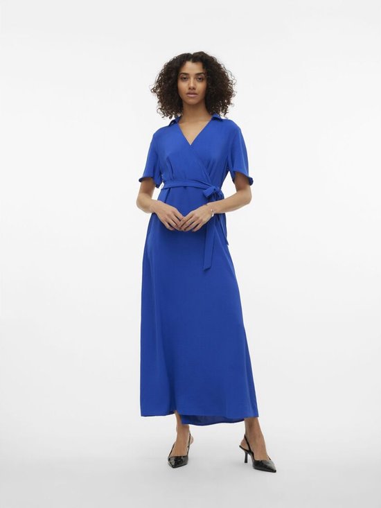 Vero Moda Vmmanni 2/4 Ankle Dress Surf The Web BLAUW M