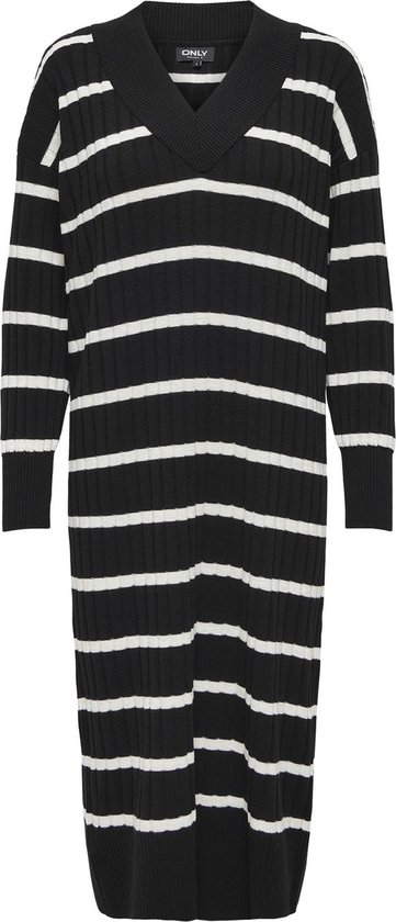 Only Onlnew Tessa L/s Midi Dress Black Stripes Pumice Stone ZWART M