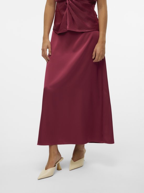Vero Moda Vmopaula Mw Long Skirt Red Plum BORDEAU M