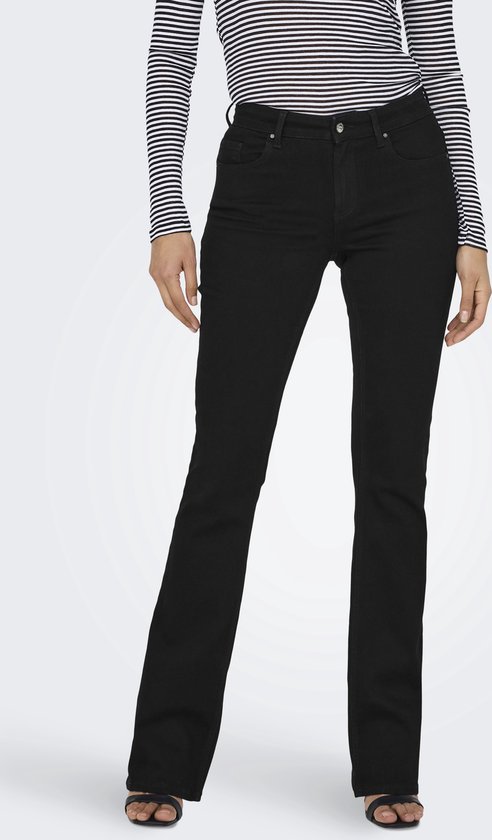 Only Onlblush Mid Flared Rea2343 Black Denim L32 ZWART M